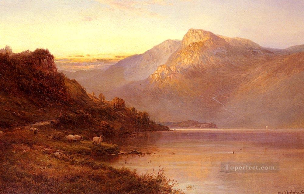 Sunset On The Loch Alfred de Breanski Snr Oil Paintings